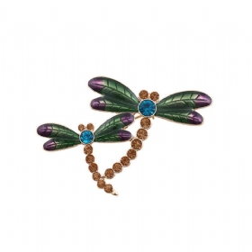Καρφίτσα Vintage Dragonfly Εντόμων Με Διαμάντια