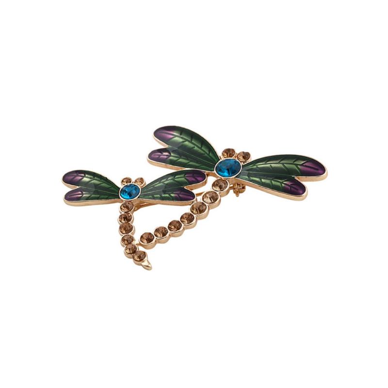 Καρφίτσα Vintage Dragonfly Εντόμων Με Διαμάντια