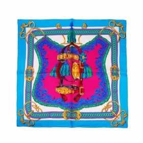 Lady's Small Silk Square With Twill Fabrics & Pure Hand Huming Printing Scarves Preventing Bask In A Suit