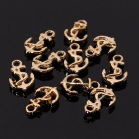 10pcs Glitters Golden Metal Ship Anchor Nail Art Tips Διακόσμηση