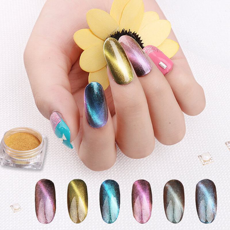 3d Cat Eye Magnet Nail Powder Magnetic Glitter Dust Manicure Nails Art Pigment Διακόσμηση