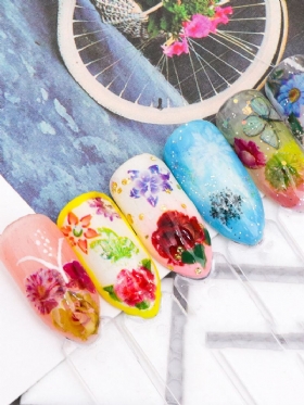 8pcs/lot Αυτοκόλλητο Νυχιών Butterfly Flower Invisible Super Thin Lasting Nail Art Beauty