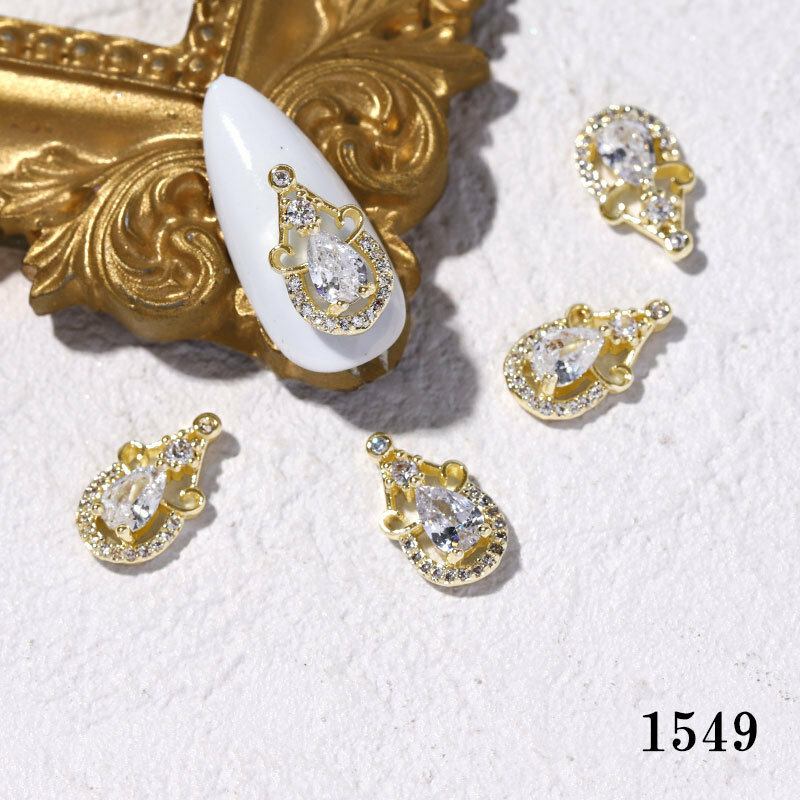 Diy Trendy Light Luxury Nail Art Decorations Zircon Metal Micro Inlay Flash Rhinestone Nails Photootherapy