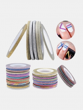 Glitter Nail Art Tape Line Strips Decoration For Uv Gel Polish Αυτοκόλλητο