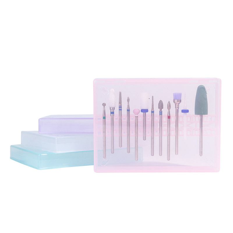 Nail Drill Head Storage Box Pro Diy Box Empty Box Plastic Beauty Tool