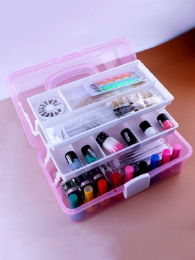 Πολλαπλών Στρώσεων Nail Art Εργαλείο Αποθήκευσης Θήκη Φορητή Αφαιρούμενη Τζελ Για Νύχια Εξοπλισμός Μανικιούρ Κουτί Καλλυντικών