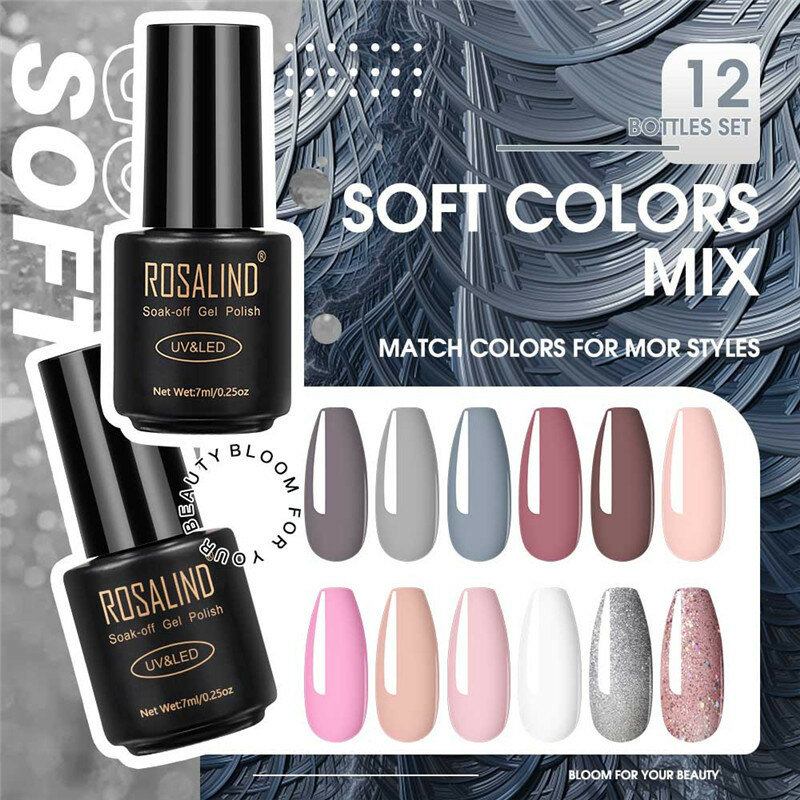 Σετ Gel Polish 12 Τμχ Για Μανικιούρ Uv Colors Gel Nail Semi Permanent Art Gel Vernish