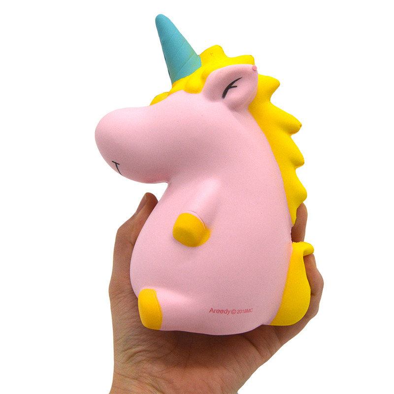 Areedy Squishy Baby Unicorn 14cm*10cm*8cm Super Slow Rising Cute Pink Scented Original Package