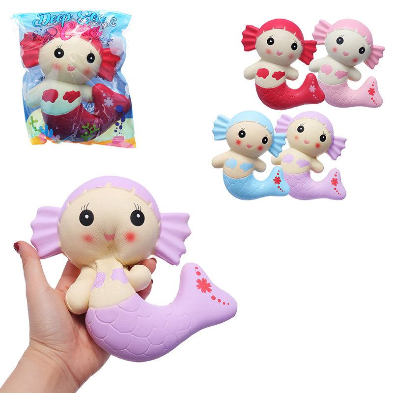 Cutie Squishy Mermaid Toys Scented Bread Cake Super 19cm Soft Slow Rising Original Packaging