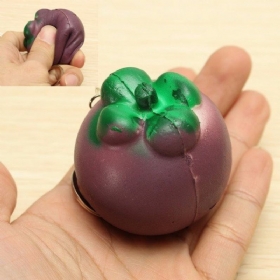 Δώρο 5.5 Εκ. Squishy Mangosteen Tropical Fruit 5.5*5 Εκ. Κρεμαστό Τσάντα Με Μπρελόκ