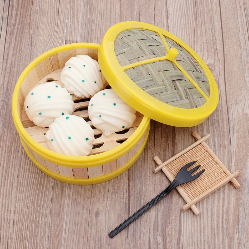 Δώρο Συλλογής 4 Τμχ Hanamaki Bread Squishy Soft Toy Slow Rising Με Κάλυμμα Ατμού