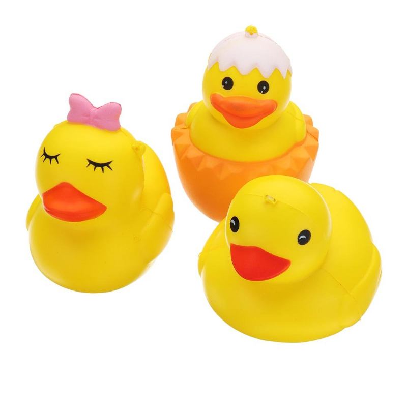 Γελοιογραφία Yellow Duck Squishy Slow Rising With Packaging Collection Gift Μαλακό Παιχνίδι