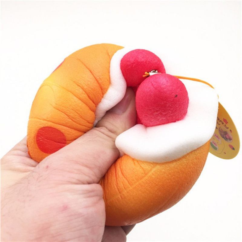 Kawaii Squishy Strawberry Puff Slow Rising Phone Bag Strap Pendent Collection Δώρο Παιχνίδι