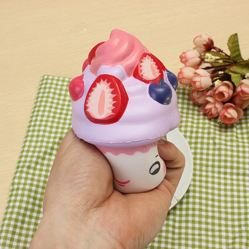 Leilei Squishy Strawberry Ice Cream Cup Cupcake Slow Rising Original Packaging Collection Δώρο
