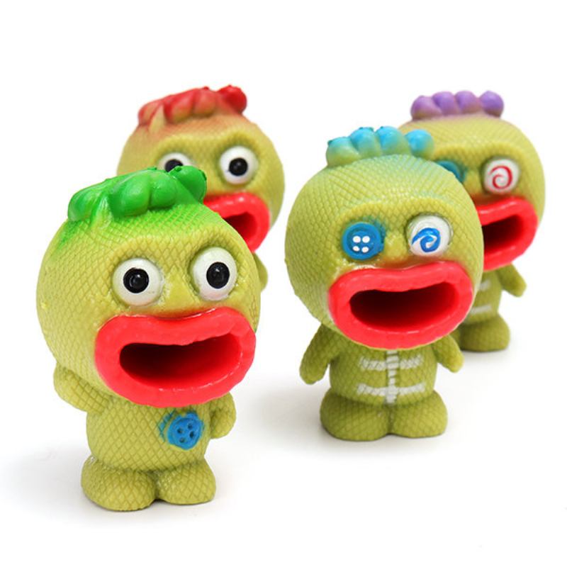 Pop Out Alien Squishy Stress Reliever Fun Gift Vent Toys Big Mouth Slime