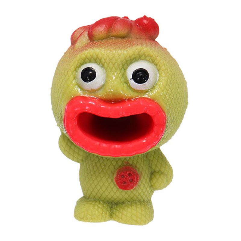 Pop Out Alien Squishy Stress Reliever Fun Gift Vent Toys Big Mouth Slime