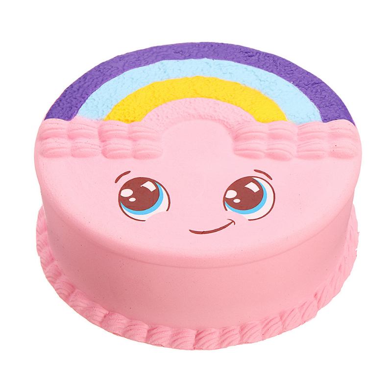 Rainbow Smile Cake Squishy Slow Rising With Packaging Collection Gift Μαλακό Παιχνίδι