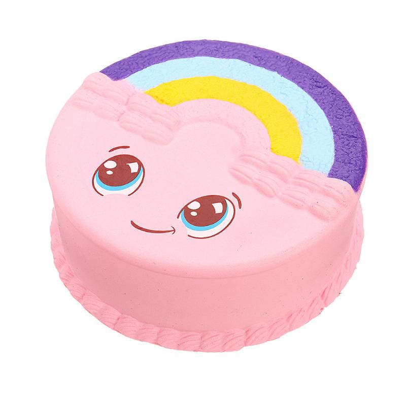 Rainbow Smile Cake Squishy Slow Rising With Packaging Collection Gift Μαλακό Παιχνίδι