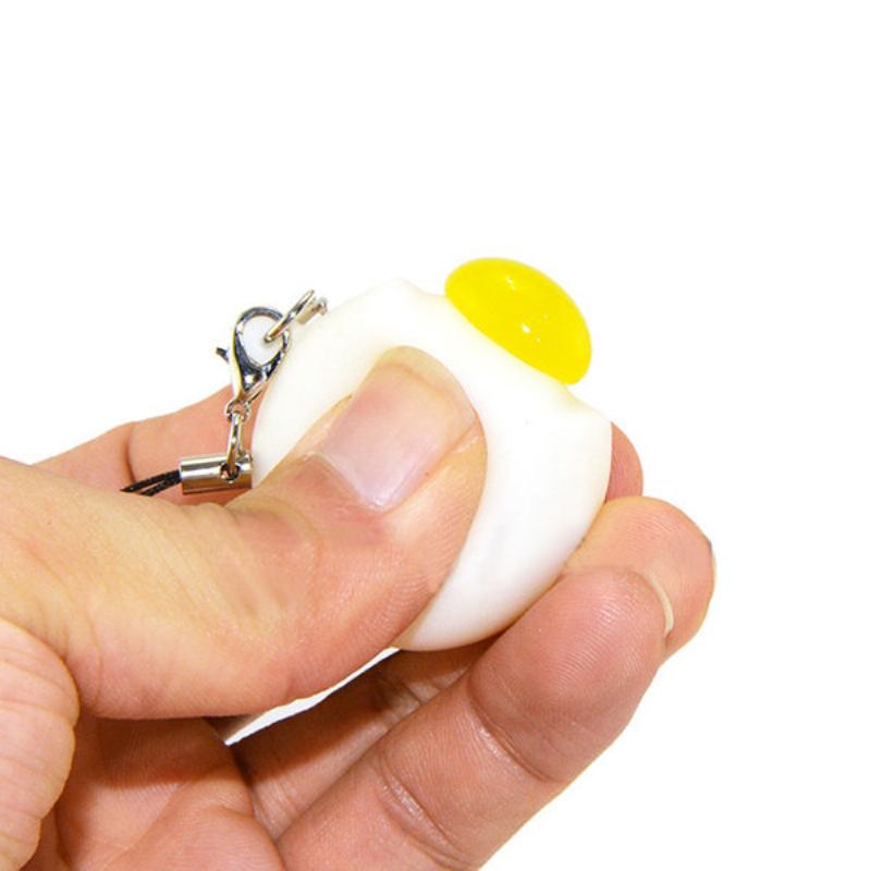 Squeeze Lazy Egg Yelk Reliever Stress Relaver Τσάντα Τηλέφωνο Λουράκι Κρεμαστό 4εκ