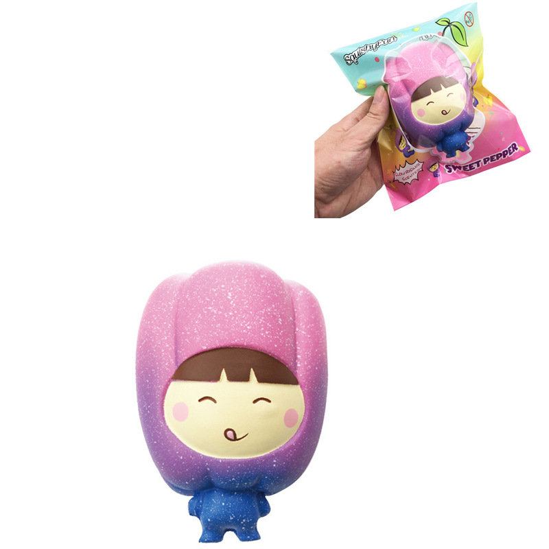 Squishyfun Sweet Pepper Pu Simulation Bread 13cm Slow Rising With Packaging Collection Μαλακό Παιχνίδι Δώρου