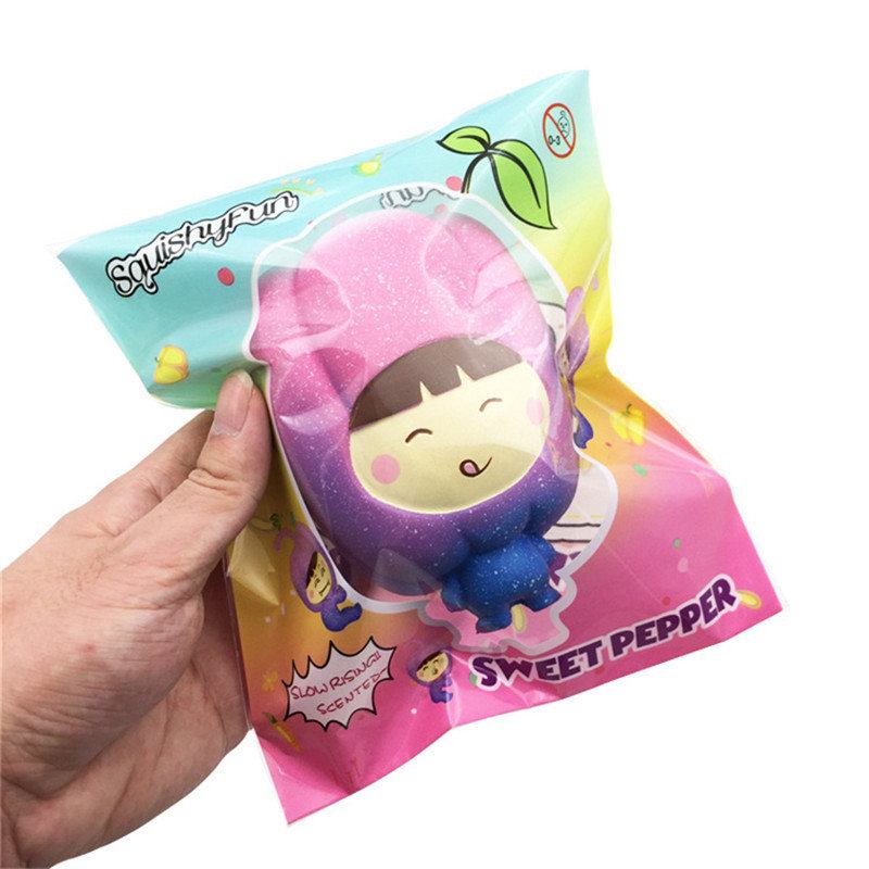 Squishyfun Sweet Pepper Pu Simulation Bread 13cm Slow Rising With Packaging Collection Μαλακό Παιχνίδι Δώρου