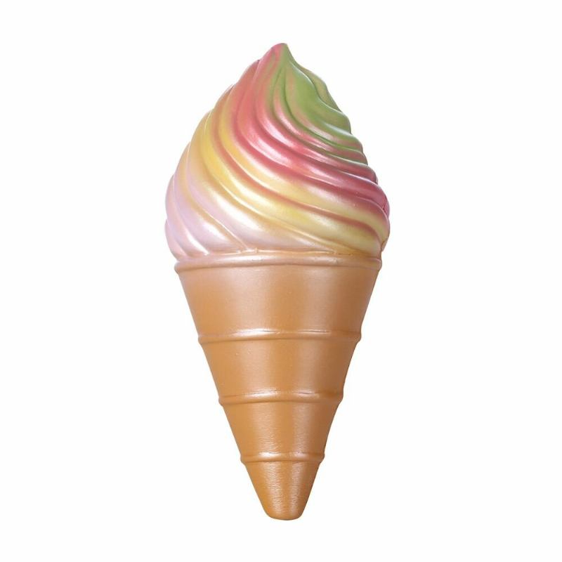 Vlampo Squishy Rainbow Ice Cream Cone Slow Rising Original Packaging Collection Gift Decor Toy