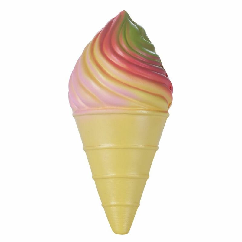 Vlampo Squishy Rainbow Ice Cream Cone Slow Rising Original Packaging Collection Gift Decor Toy