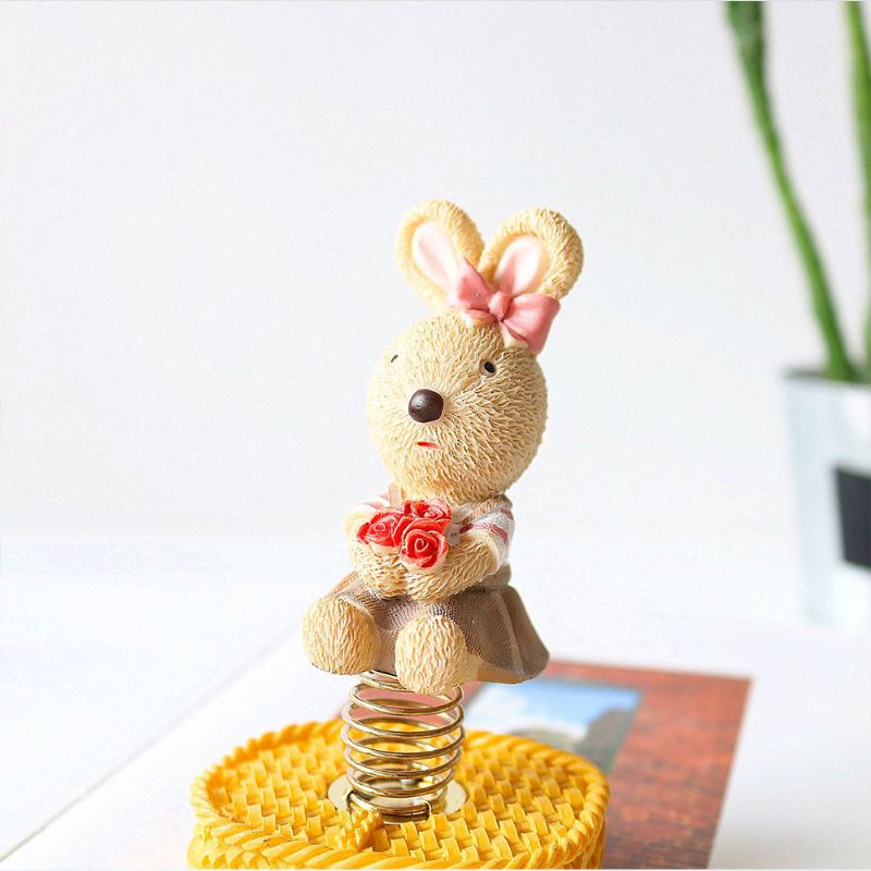 Δοχείο Στυλό Little Pure Resin Rabbit Με Έντονο Χρώμα & Χαριτωμένη Έκφραση Προσώπου Για Χειροτεχνίες Δώρα Για Ζευγάρια Δημιουργικές Διακοσμήσεις Κουνελιών Γενεθλίων
