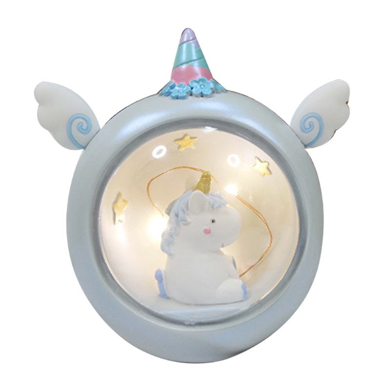 Επιτραπέζιο Φωτιστικό Unicorn Creative Resin Star Διακόσμηση Κρεβατοκάμαρας Με Φως Νύχτας Για Κορίτσια Μαθήτριες Χρησιμοποιούν Στρογγυλό