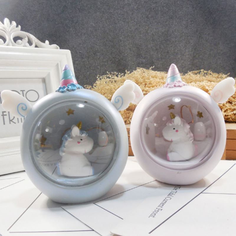 Επιτραπέζιο Φωτιστικό Unicorn Creative Resin Star Διακόσμηση Κρεβατοκάμαρας Με Φως Νύχτας Για Κορίτσια Μαθήτριες Χρησιμοποιούν Στρογγυλό