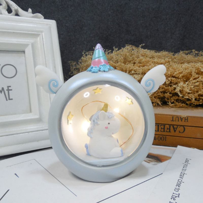 Επιτραπέζιο Φωτιστικό Unicorn Creative Resin Star Διακόσμηση Κρεβατοκάμαρας Με Φως Νύχτας Για Κορίτσια Μαθήτριες Χρησιμοποιούν Στρογγυλό