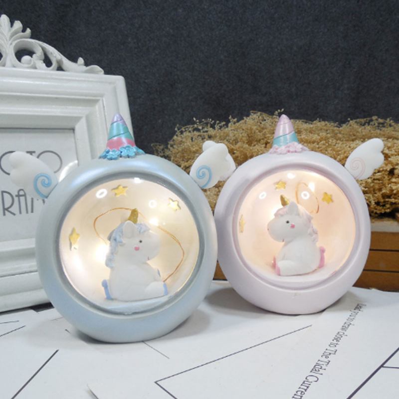 Επιτραπέζιο Φωτιστικό Unicorn Creative Resin Star Διακόσμηση Κρεβατοκάμαρας Με Φως Νύχτας Για Κορίτσια Μαθήτριες Χρησιμοποιούν Στρογγυλό