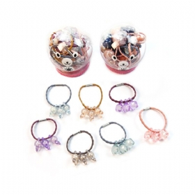 Fancy Beautiful Elastic Hair Band Cartoon Animal Star Round Model Σετ Σχοινί Μαλλιών Με Κουτί Αποθήκευσης Αρκούδας