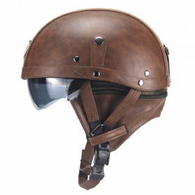 Κράνος Μισού Κεφαλιού Abs Pu Υλικό Breathable Buffer Helm Απορρόφηση Υγρασίας Κάλυμμα Κεφαλής Ασφαλές Για Harley Riding Για Άνδρες Γυναικεία Αντι-υπεριώδης Καπάκι Αντιθαμβωτικό Καπέλο