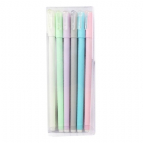 6 Τμχ Candy Color Matte Gel Στυλό Μαύρο Μελάνι 0.5mm Business Αναλώσιμα Γραφείου Carbon Bold Students
