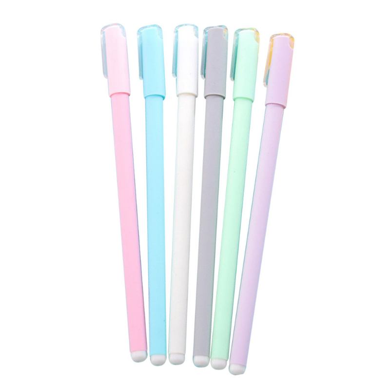 6 Τμχ Candy Color Matte Gel Στυλό Μαύρο Μελάνι 0.5mm Business Αναλώσιμα Γραφείου Carbon Bold Students