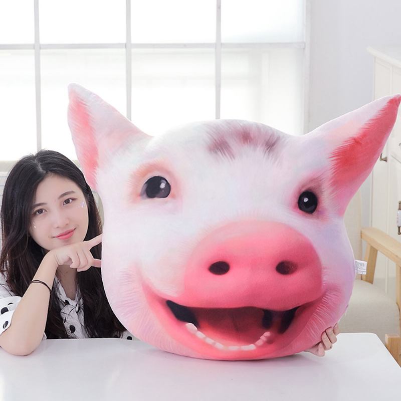 Μαξιλάρι Με Κεφαλή Χοίρου Cute Shape Cushion Pp Κοντό Βελούδινο Δημιουργικό Στήριγμα Για Δώρο Γενεθλίων