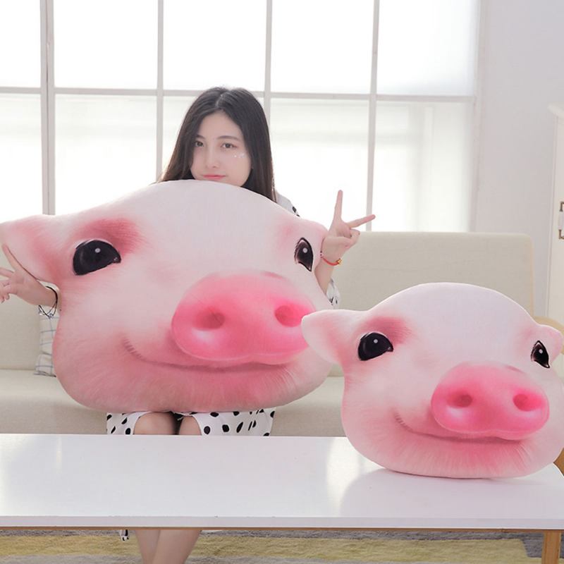 Μαξιλάρι Με Κεφαλή Χοίρου Cute Shape Cushion Pp Κοντό Βελούδινο Δημιουργικό Στήριγμα Για Δώρο Γενεθλίων