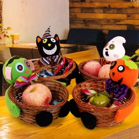 2023 Halloween Decoration Bar Διάταξη Τραπεζιού Χειροποίητο Καλάθι Με Φρούτα Μπισκότων Κολοκύθας Με Καραμέλα Μπαμπού