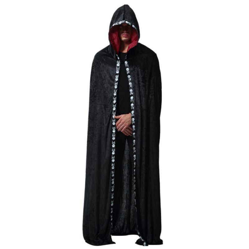 Ανδρική Ρόμπα Ghost Wizard For Halloween Day's Cosplay Hooded Long Robe Performance Cloak Ανδρικός Μανδύας