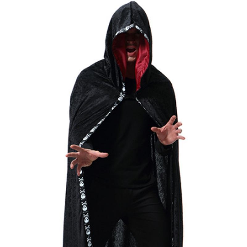 Ανδρική Ρόμπα Ghost Wizard For Halloween Day's Cosplay Hooded Long Robe Performance Cloak Ανδρικός Μανδύας