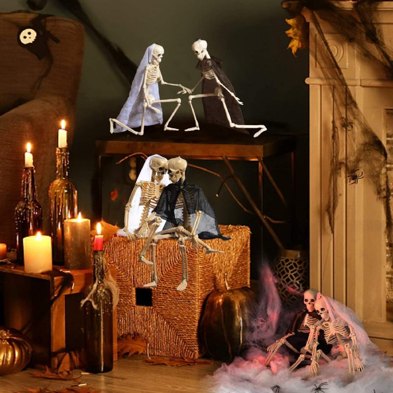 Απόκριες Skull Skeleton Simulation Human Body Plastic Ghost Groom Bride Couple Decoration Props