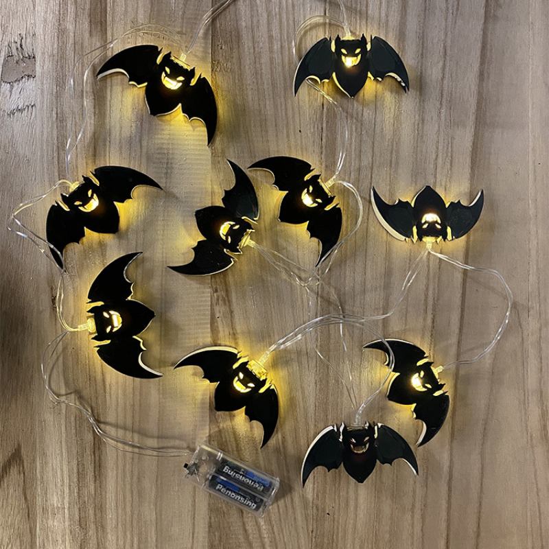 Φώτα Διακόσμησης Αποκριών String Led Party Atmosphere Haunted House Props Pumpkin Skull Wizard Shape
