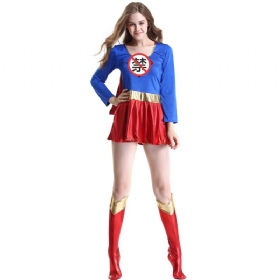 Γυναικεία Αποκριάτικη Στολή Σέξι Γυναίκα Superman Παιχνίδι Ρόλων Μεγάλου Μεγέθους