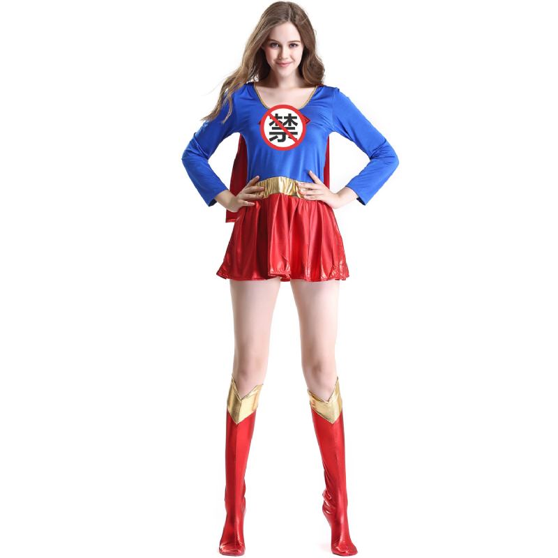 Γυναικεία Αποκριάτικη Στολή Σέξι Γυναίκα Superman Παιχνίδι Ρόλων Μεγάλου Μεγέθους