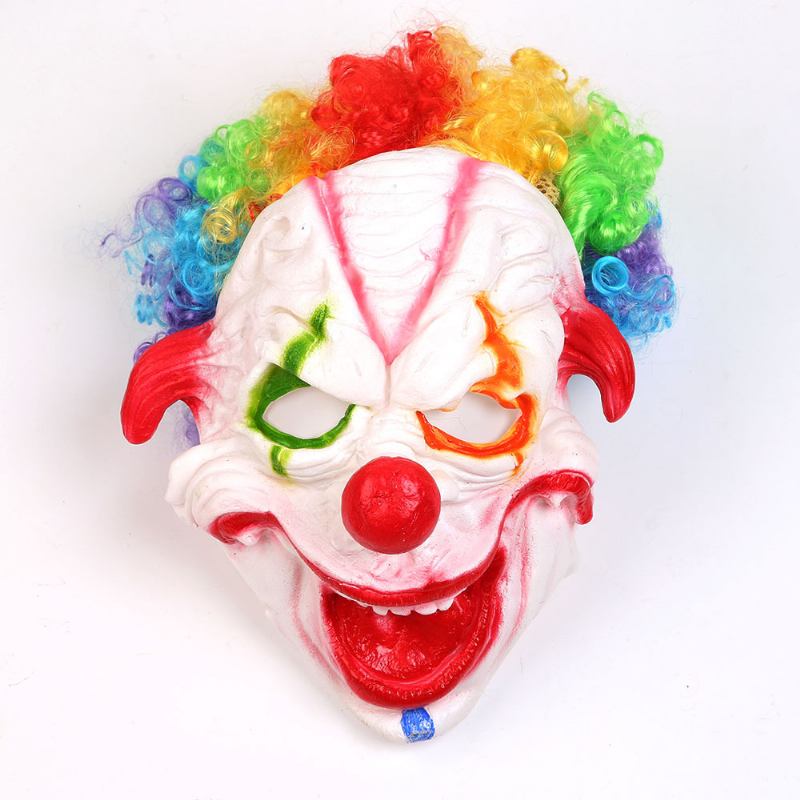 Halloween Color Explosion Head Big Mouth Long Tongue Clown Mask Horror Scary Masquerade Για Ενήλικες Και Παιδιά