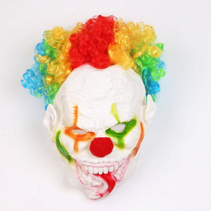 Halloween Color Explosion Head Big Mouth Long Tongue Clown Mask Horror Scary Masquerade Για Ενήλικες Και Παιδιά