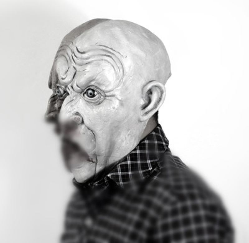Halloween Διπλής Όψεως Zombie Mask Latex Biochemical Weird Horror Headgear Stage Dress Up Props