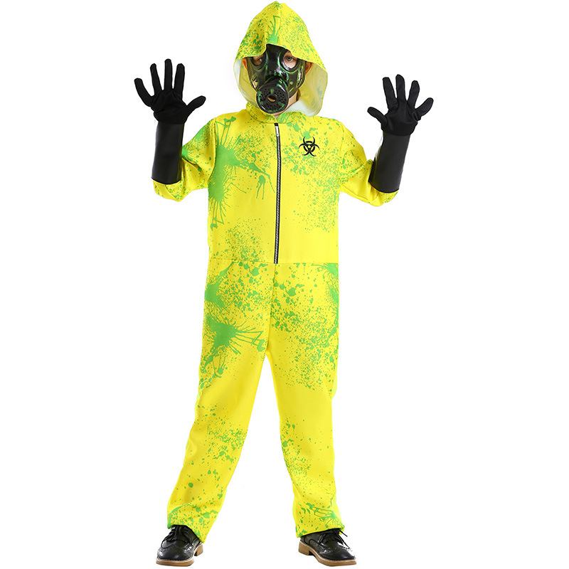 Halloween Horror Jumpsuit Biohazard Protective Clothing Splash Print Neutral Dress Up Zombie