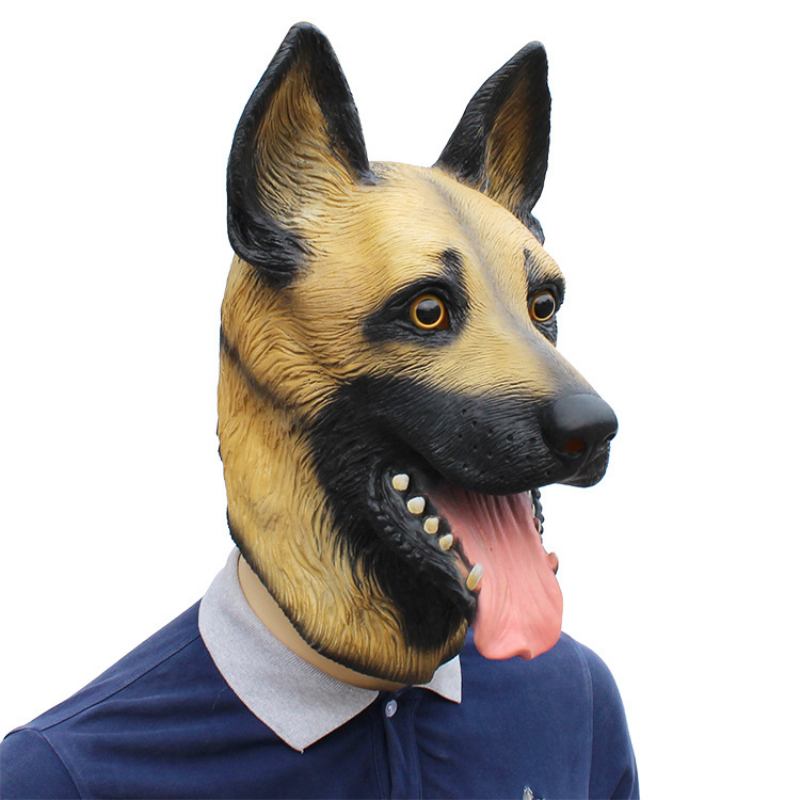 Halloween New Dog Animal Mask Party Dance Bar Wolf Dog Latex Headgear